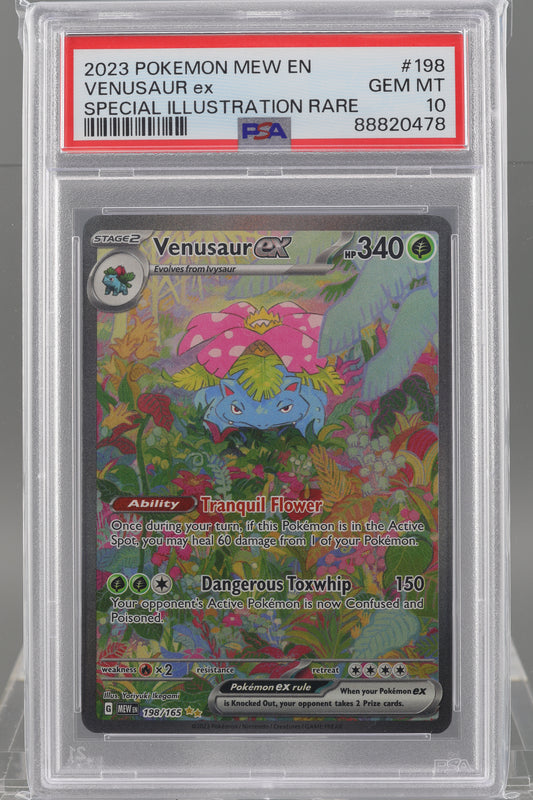 Venusaur EX 2023 Scarlet & Violet 151 MEW EN #198    PSA 10  Special Illustration Rare