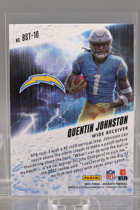 Quentin Johnston 2023 Panini Absolute By Storm  #BST-10       Rookie Card RC Los Angeles Chargers