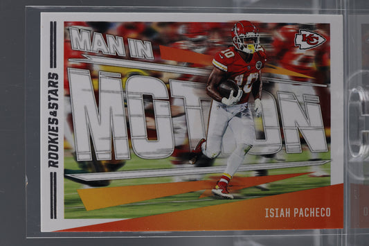 Isiah Pacheco 2023 Panini Rookies & Stars Man In Motion  #MM-12        Kansas City Chiefs