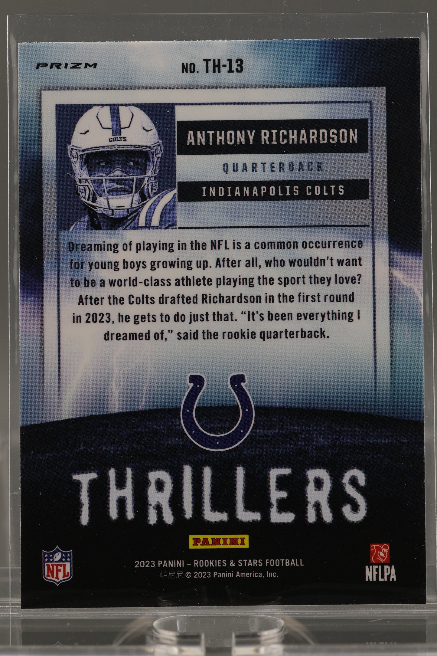 Anthony Richardson 2023 Panini Rookies & Stars Thrillers  #TH-13      Indianapolis Colts