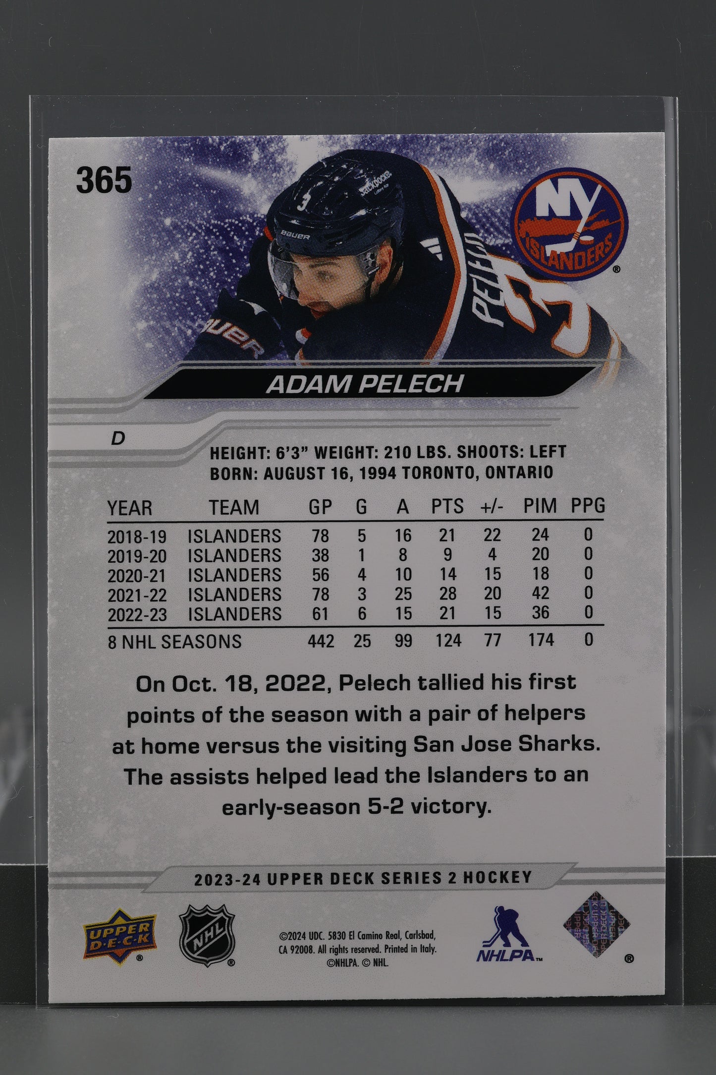 Adam Pelech 2023 Upper Deck Series Two #365        New York Islanders