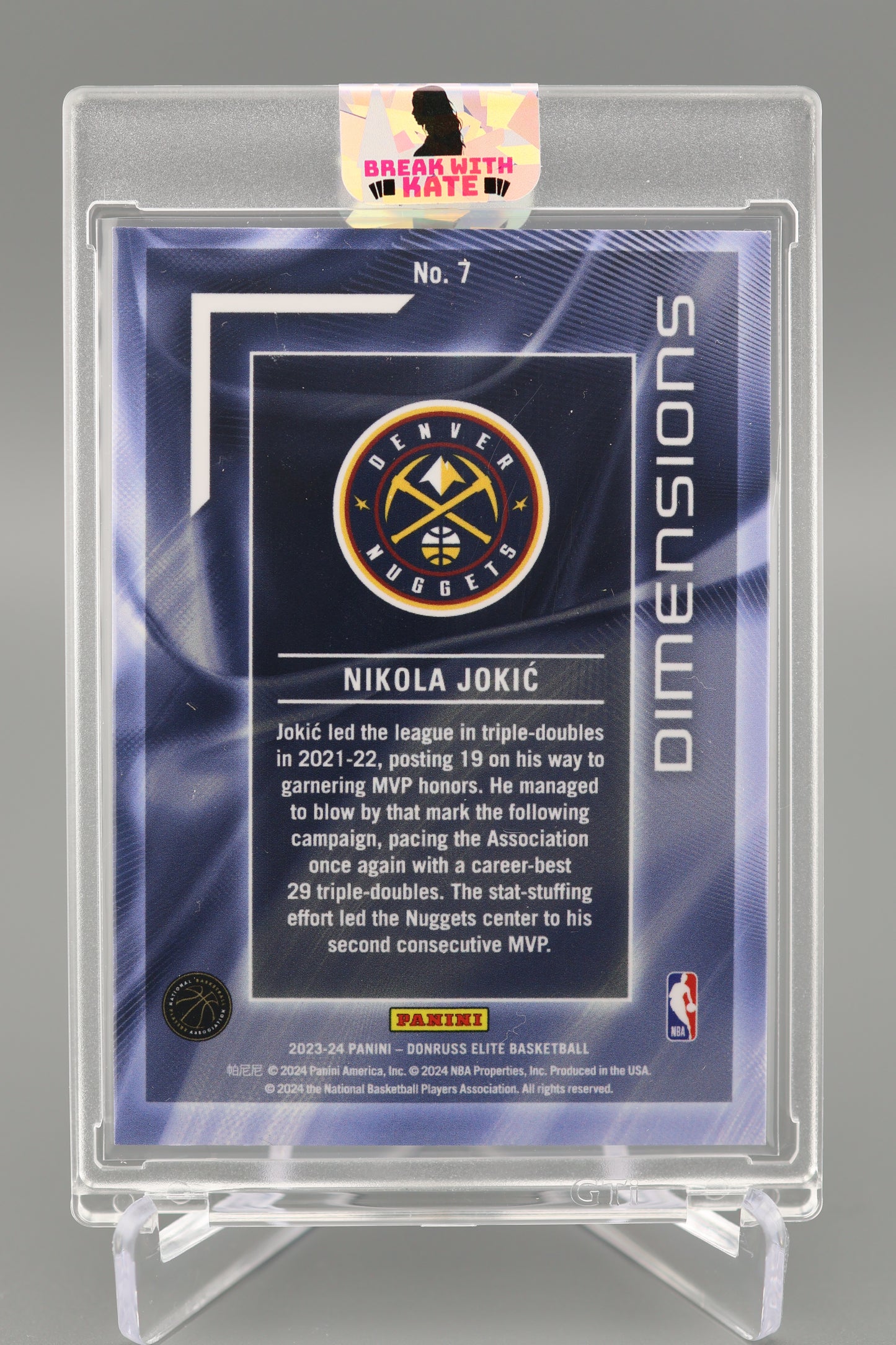 Nikola Jokic 2023-24 Donruss Elite #7 Dimensions Case Hit SSP Denver Nuggets