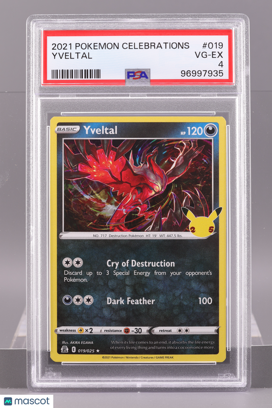 Yveltal 2021 Pokemon Celebrations #019 PSA 4