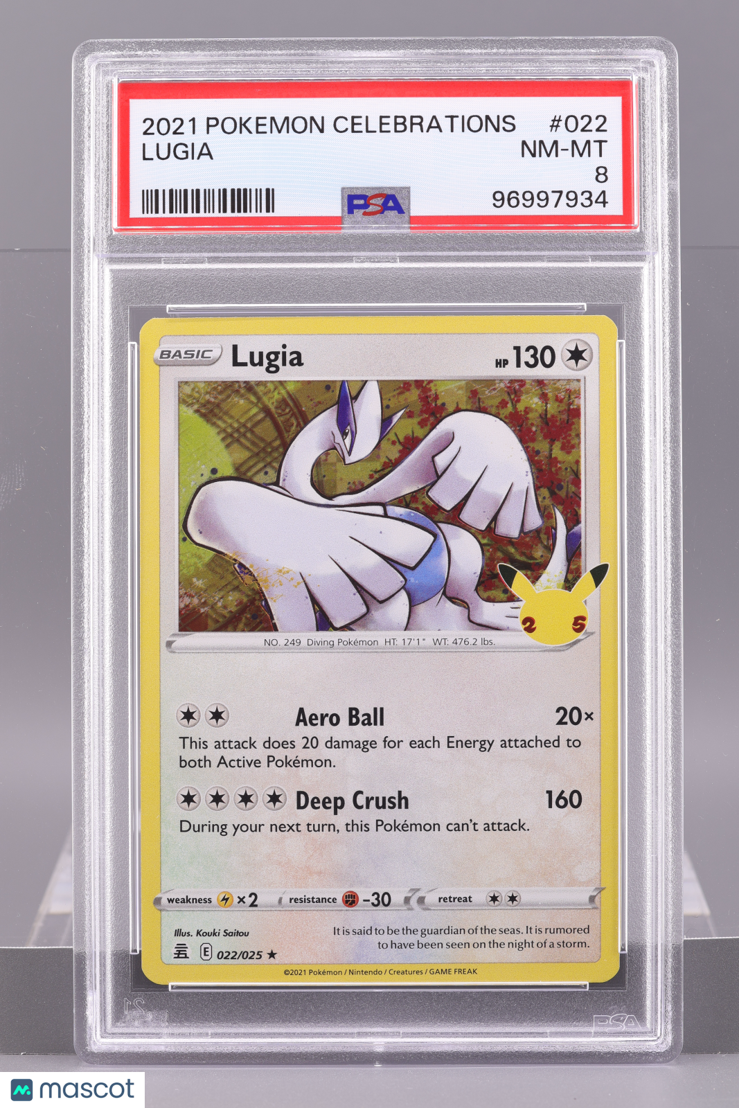 Lugia 2021 Pokemon Celebrations #022 PSA 8