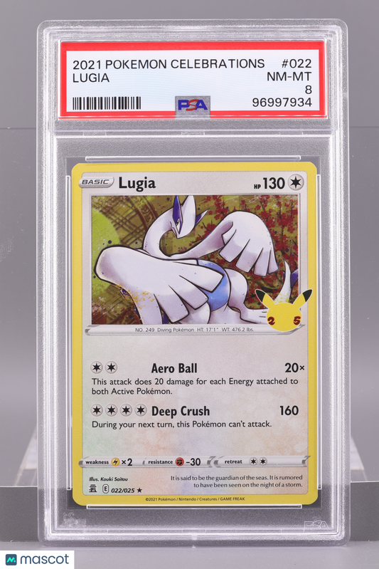 Lugia 2021 Pokemon Celebrations #022 PSA 8