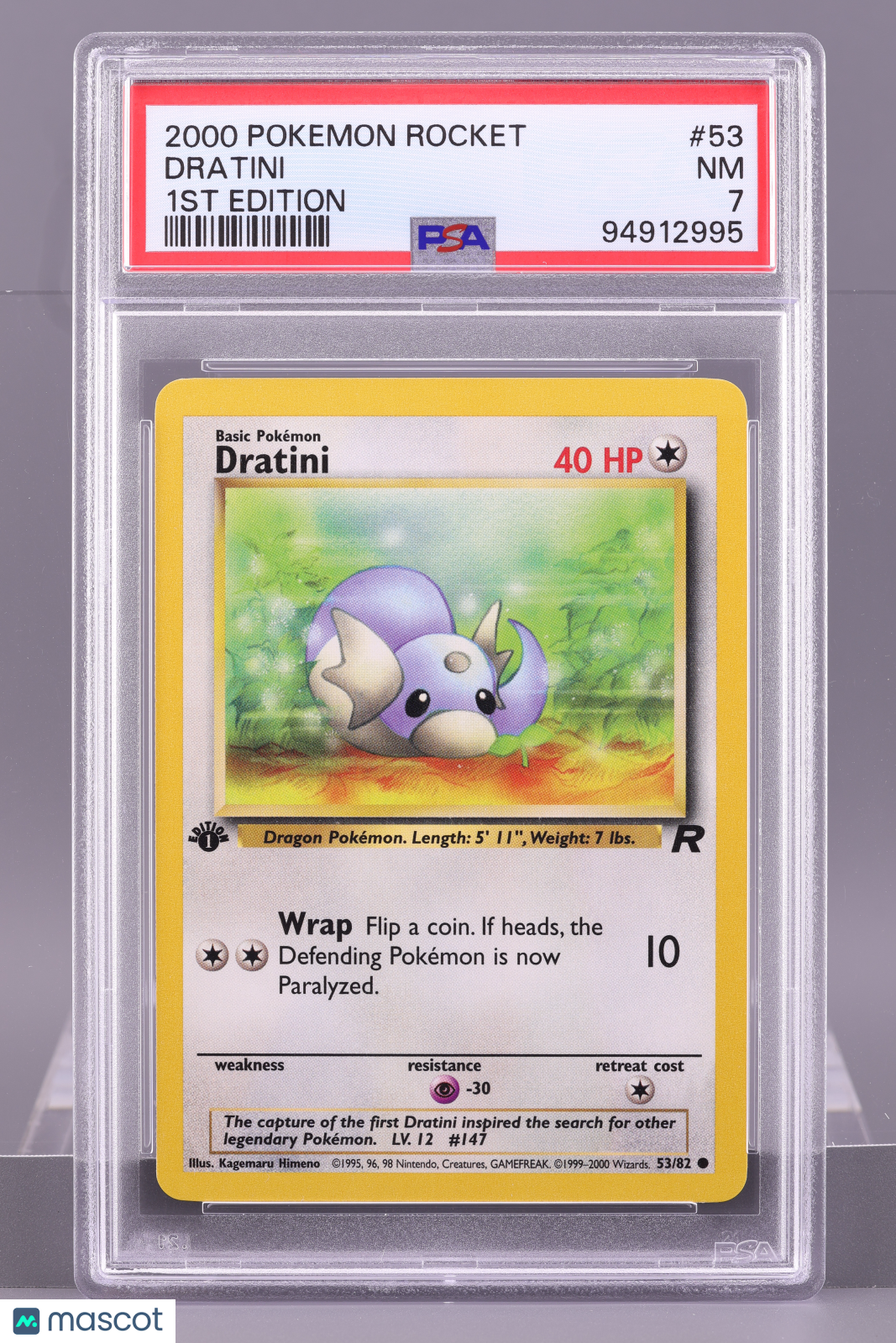 Dratini 2000 Team Rocket 1st Edition #53    PSA 7