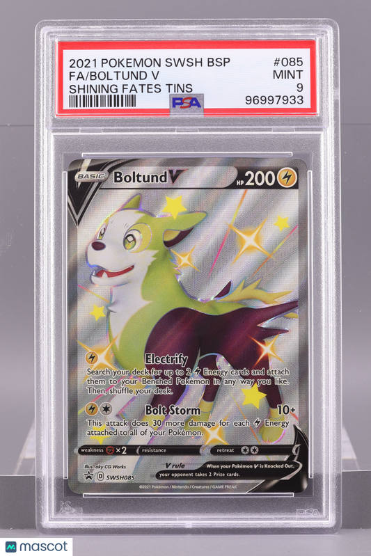 Boltund V 2021 Pokemon Swsh Black Star Promo #085 Shining Fates Tins PSA 9