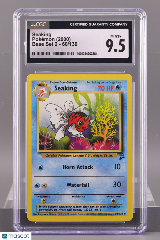 Seaking 2000 Pokémon Base Set 2 #60/130 CGC 9.5