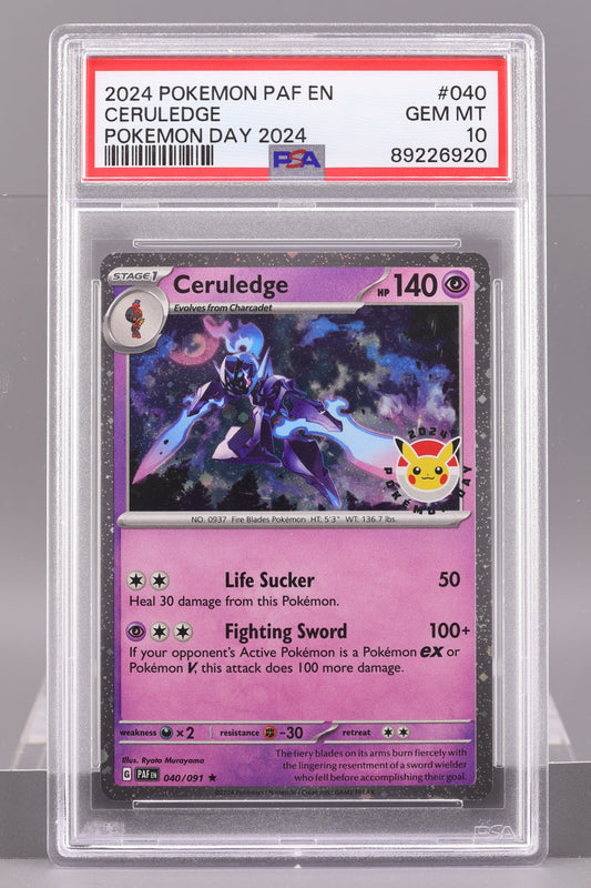 Ceruledge 2024 Paldean Fates #40     PSA 10   Cosmos Holo
