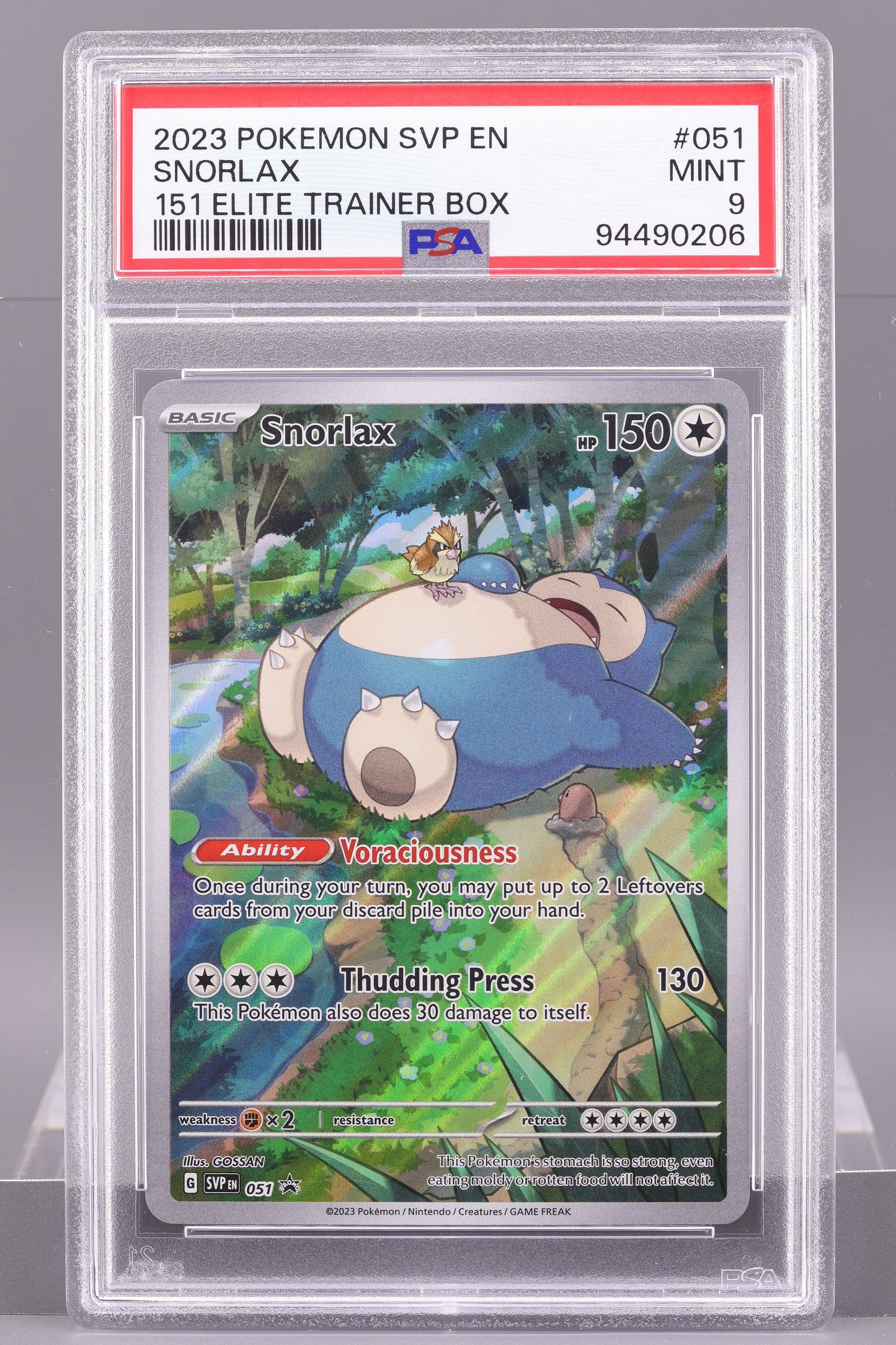 Snorlax 2023 151 Elite Trainer Box  #51    PSA 9   Black Star Promo