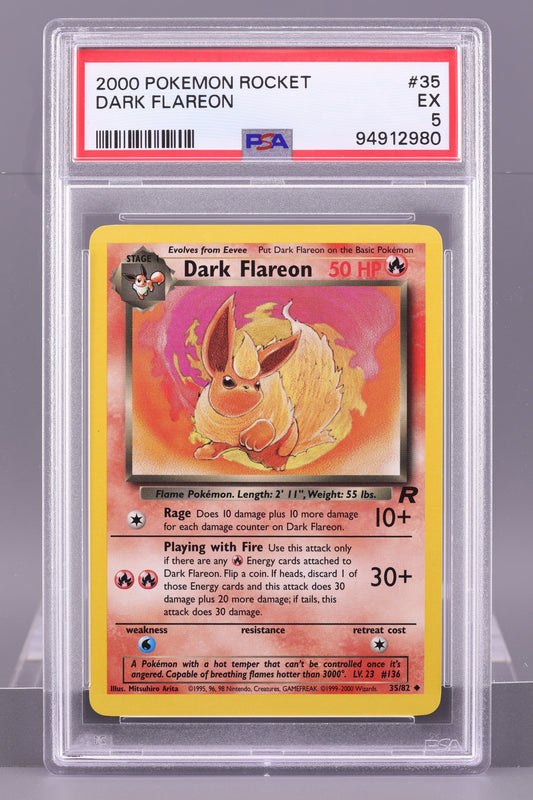 Dark Flareon 2000  Team Rocket  #35    PSA 5