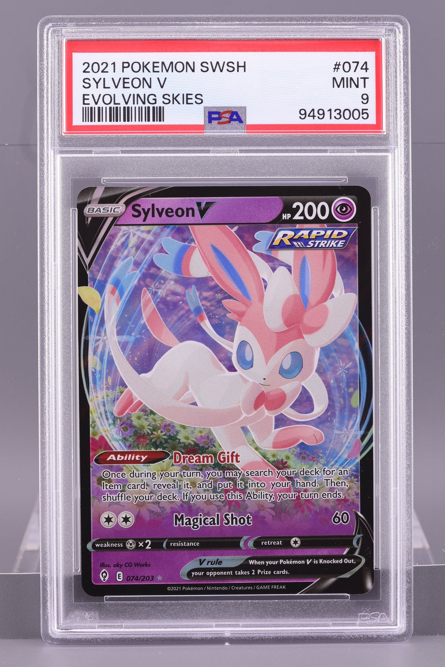 Sylveon V 2021 Sword & Shield - Evolving Skies  #74    PSA 9