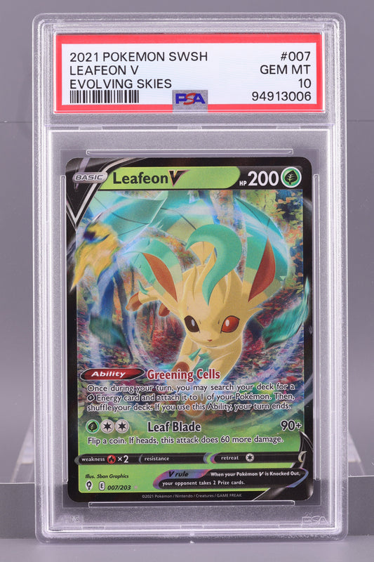 Leafeon V 2021 Sword & Shield - Evolving Skies  #7    PSA 10