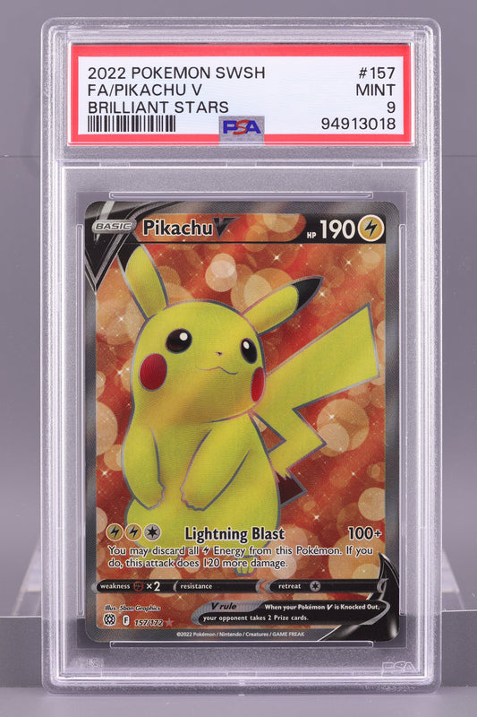 Pikachu V 2022 Sword & Shield Brilliant Stars #157    PSA 9   Full Art
