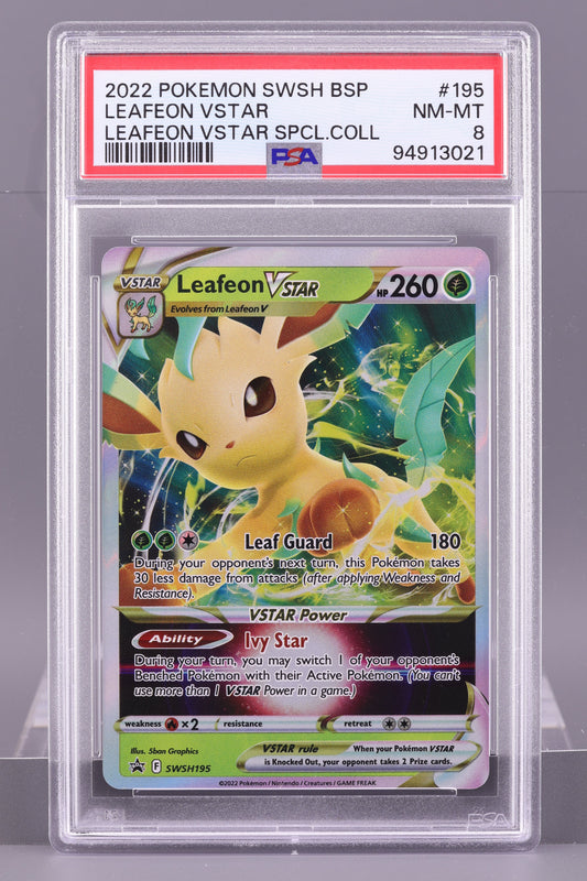 Leafeon VSTAR 2022 Sword & Shield Black Star Promo #SWSH195    PSA 8