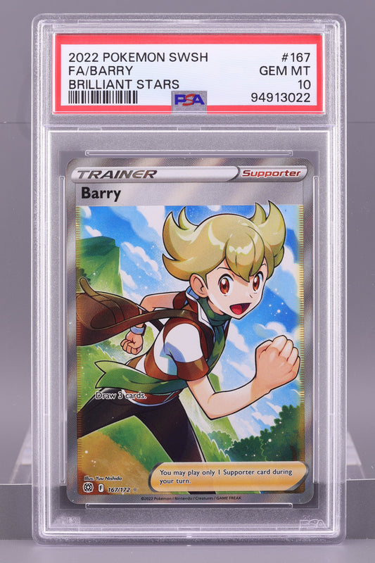 Barry 2022 Sword & Shield Brilliant Stars #167    PSA 10   Full Art