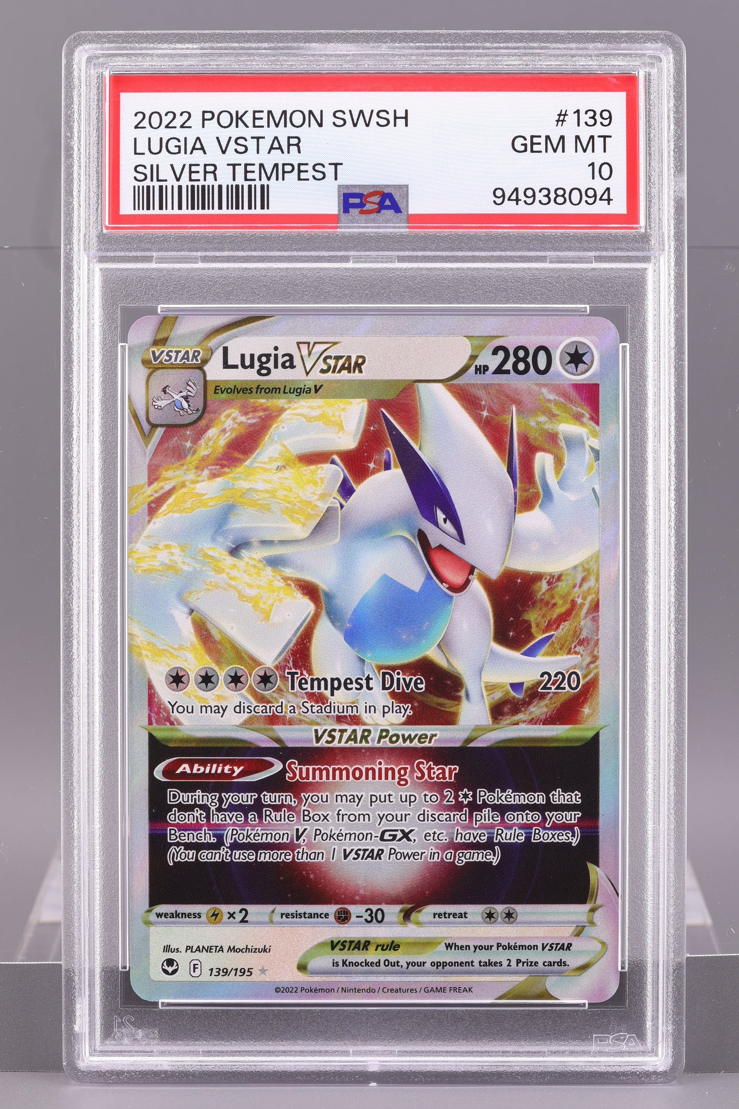 Lugia VSTAR 2022 Silver Tempest  #139    PSA 10   Sword & Shield