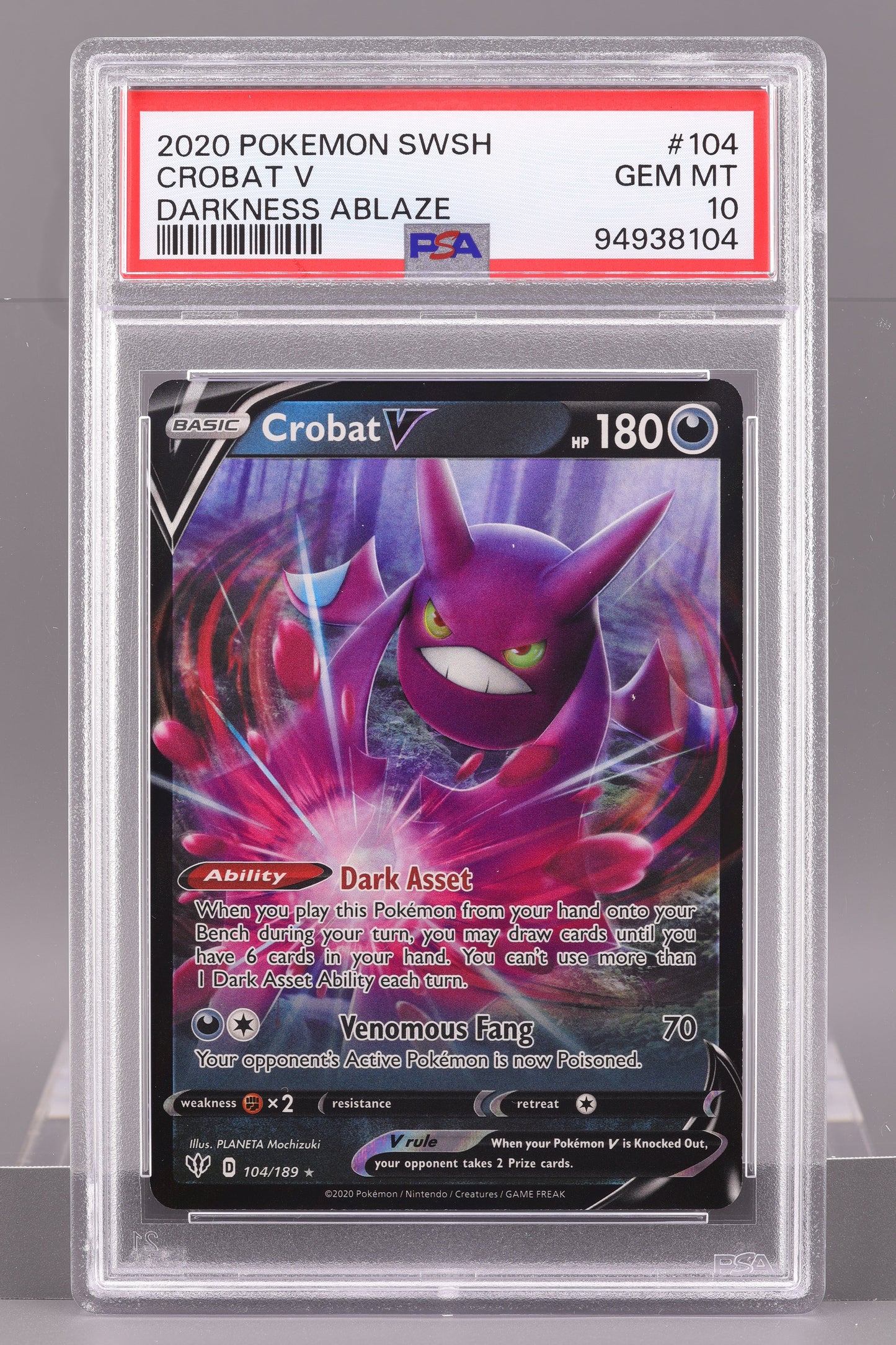 Crobat V 2020 Darkness Ablaze  #104    PSA 10