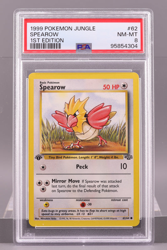Spearow 1999 Jungle #62 1st Edition    PSA 8
