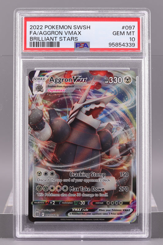 Aggron VMAX 2022 Brilliant Stars #97 SWSH    PSA 10