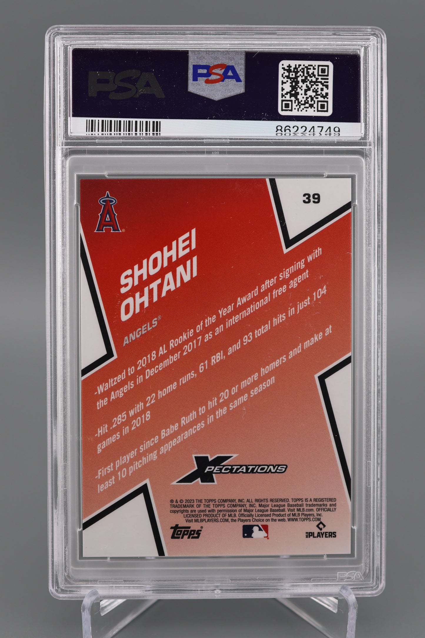 Shohei Ohtani 2023 Topps Xpectations #39 Plasma Pink PSA 10 Los Angeles Angels Dodgers
