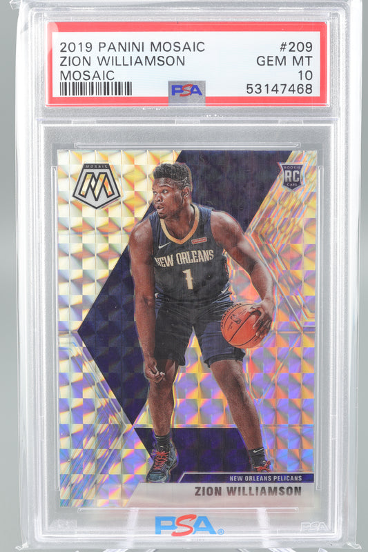 Zion Williamson 2019 Mosaic #209 Mosaic Prizm PSA 10 New Orleans Pelicans