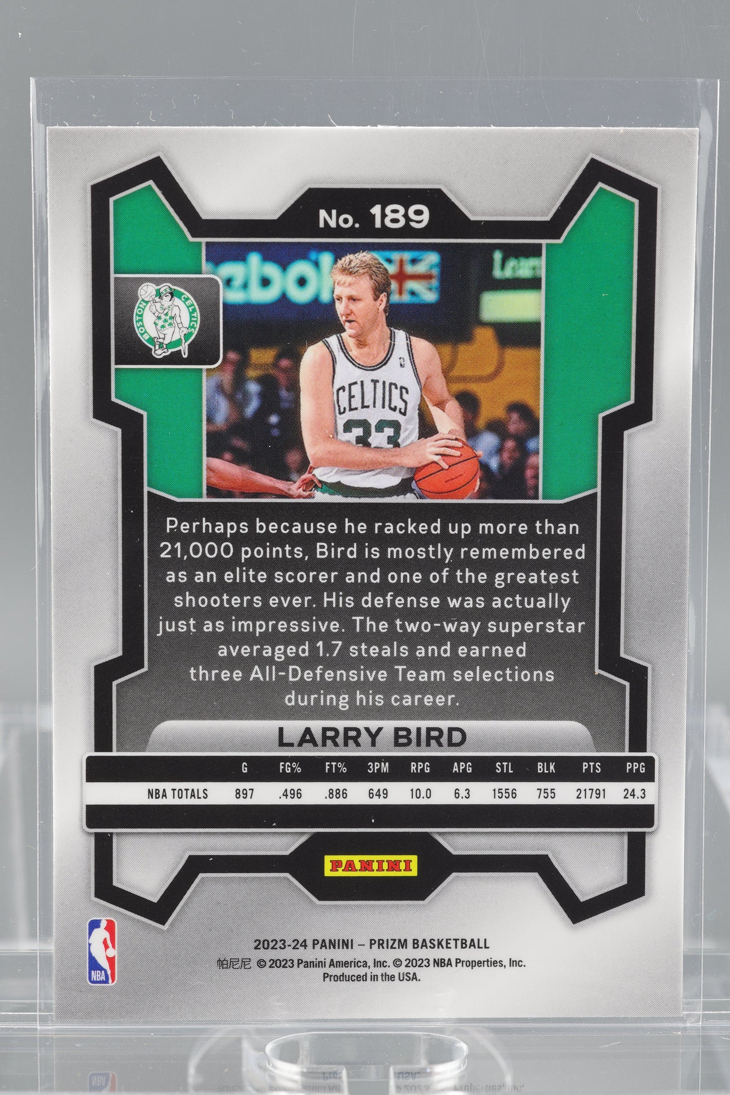 Larry Bird 2024 Panini Prizm #189 Boston Celtics