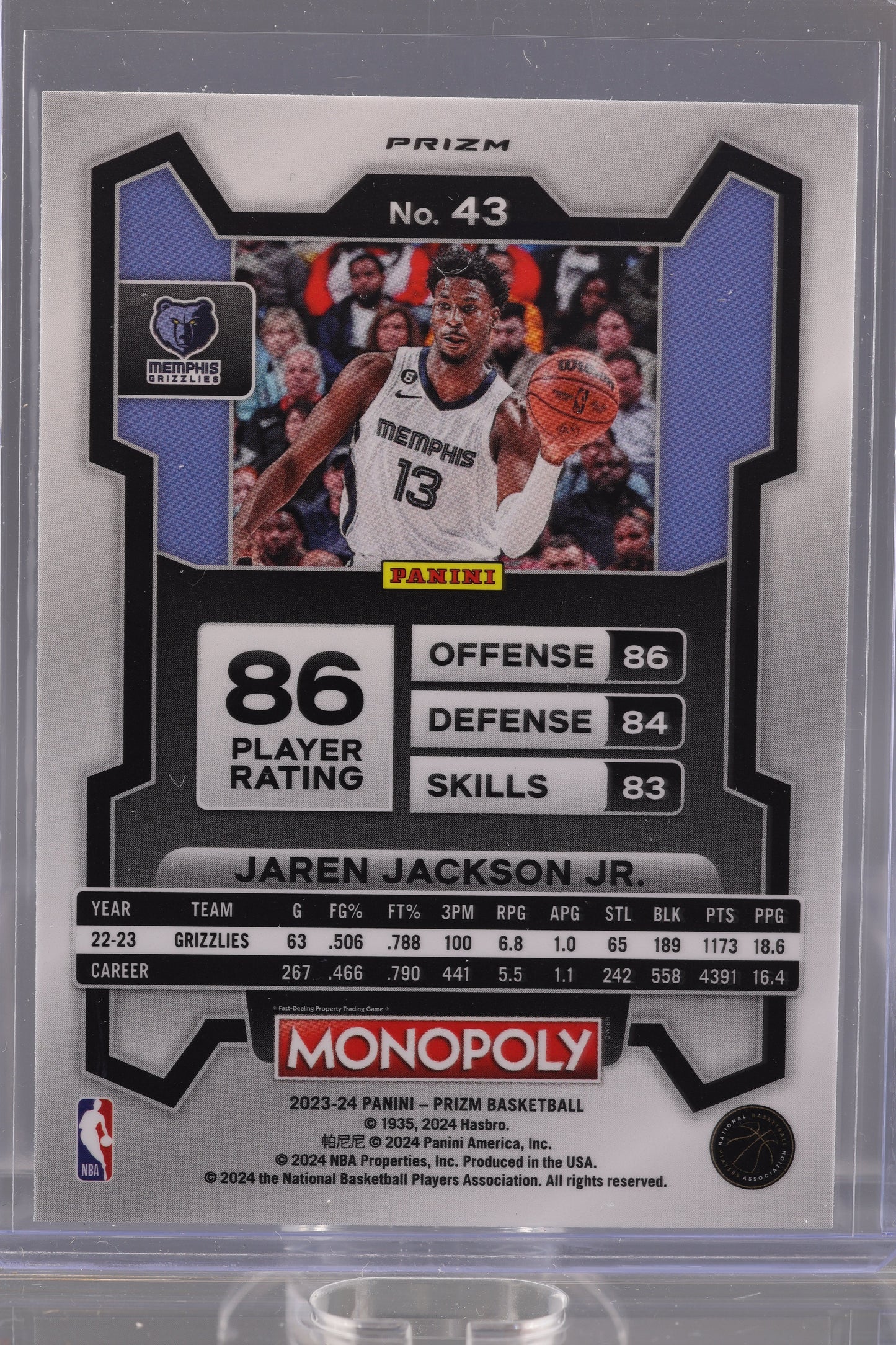 Jaren Jackson Jr. 2023 Panini Prizm Monopoly Purple #43 Memphis Grizzlies