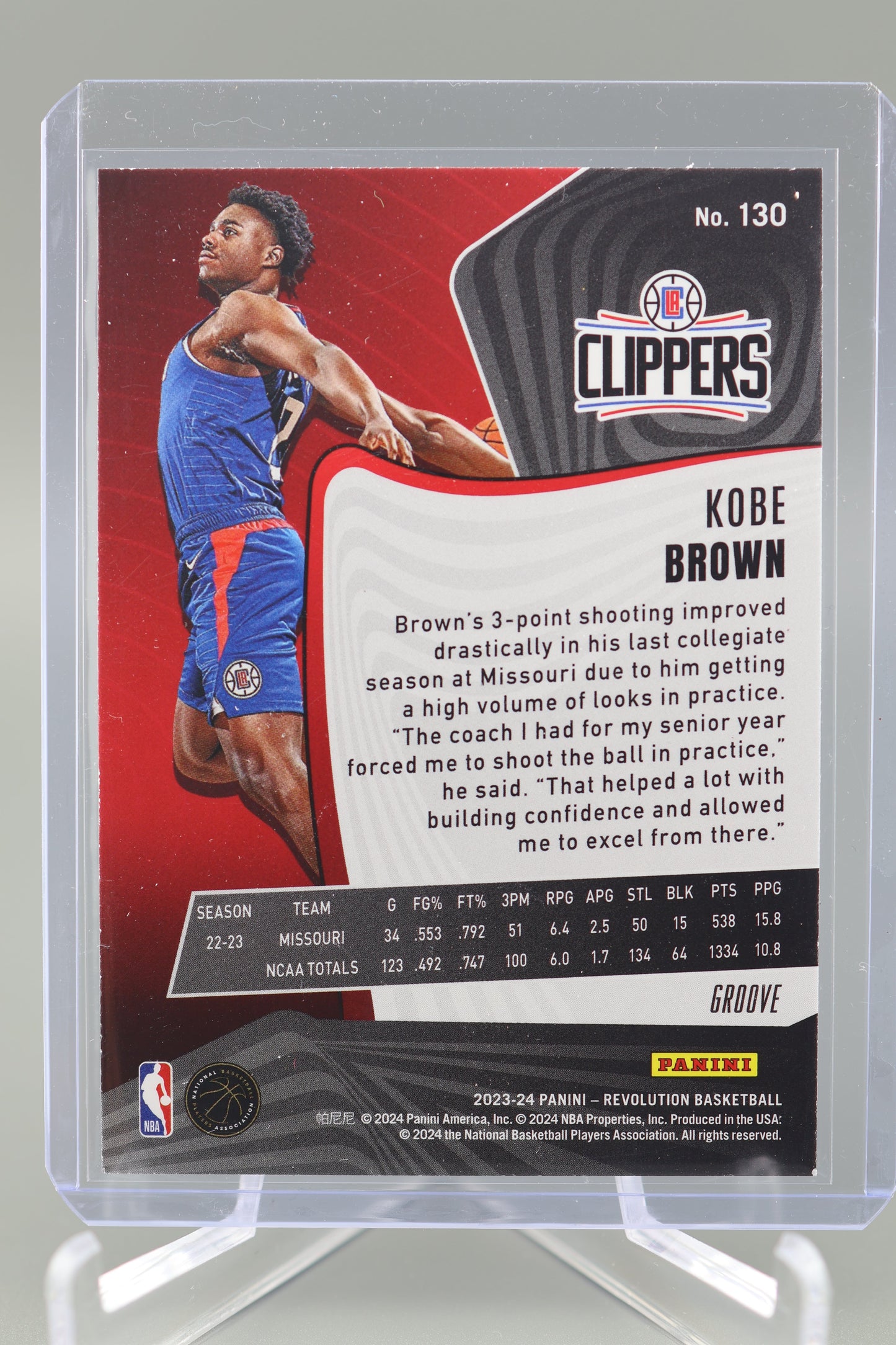 Kobe Brown 2023-24 Revolution #130 Groove Rookie Card RC Los Angeles Clippers