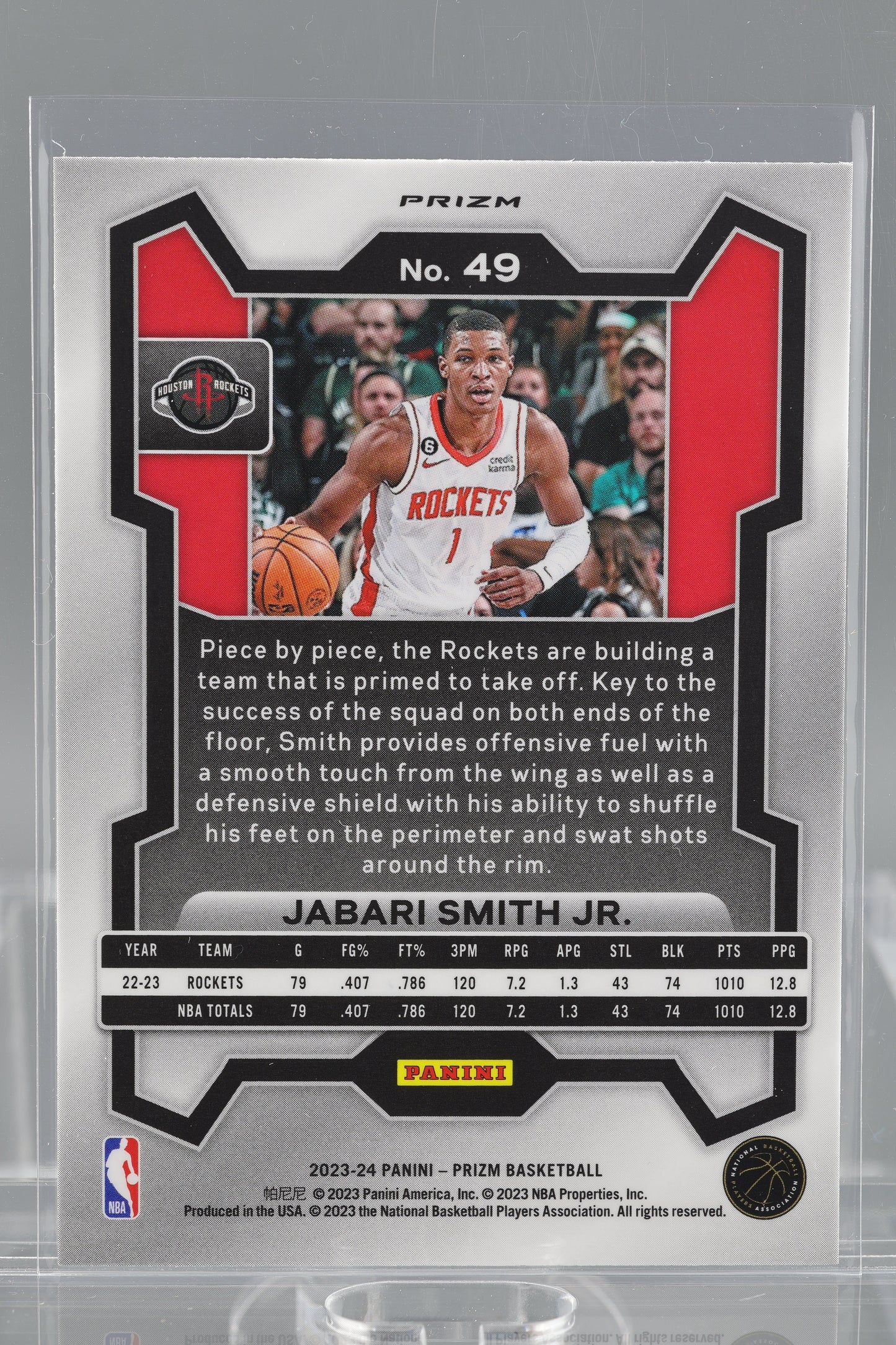Jabari Smith Jr. 2023-24 Panini Prizm Cracked Ice  #49        Houston Rockets