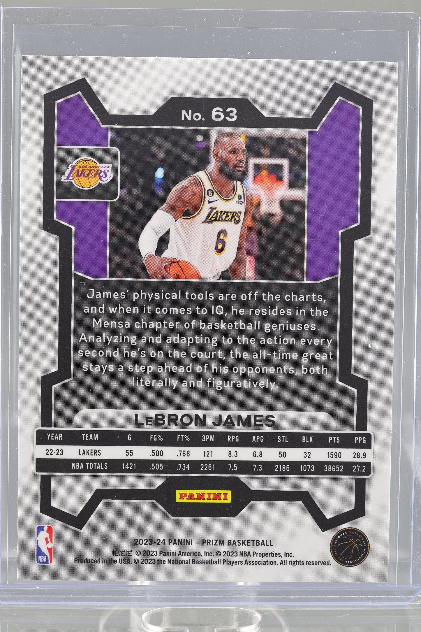 LeBron James 2024 Panini Prizm #63 Los Angeles Lakers
