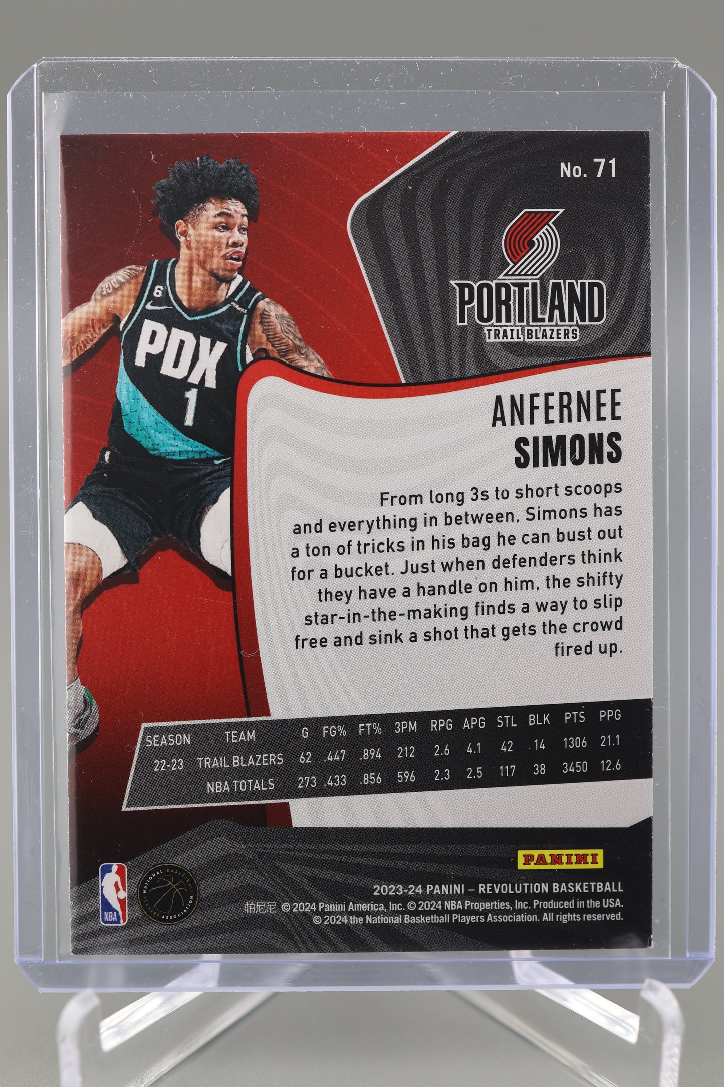 Anfernee Simons 2023-24 Revolution #71 Phoenix Suns Portland Trail Blazers