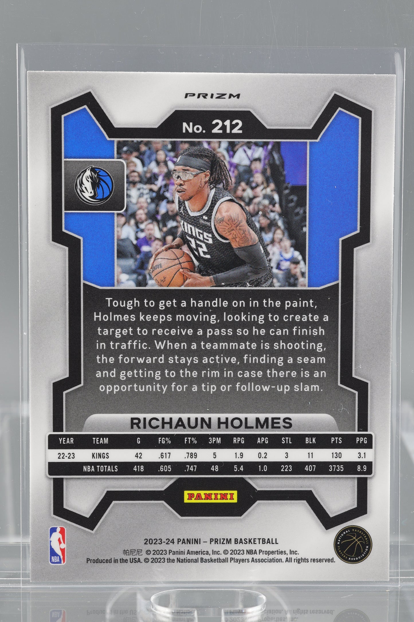 Richaun Holmes 2023-24 Panini Prizm Silver  #212        Dallas Mavericks