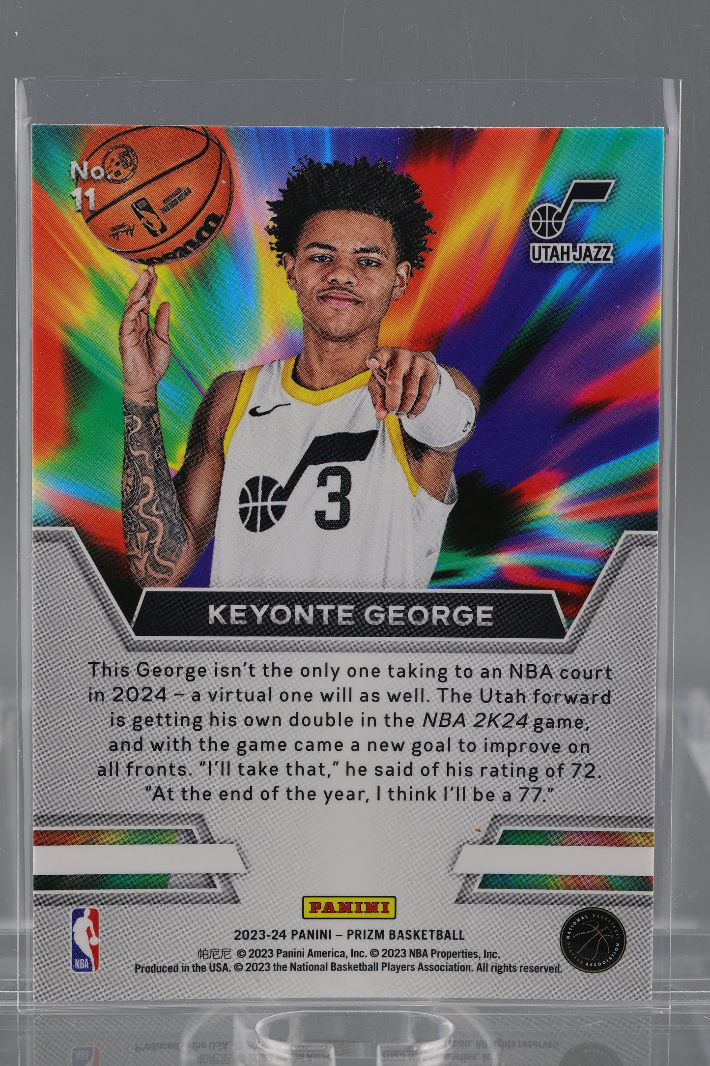 Keyonte George 2023-24 Panini Prizm Instant Impact #3 Rookie Card RC Utah Jazz