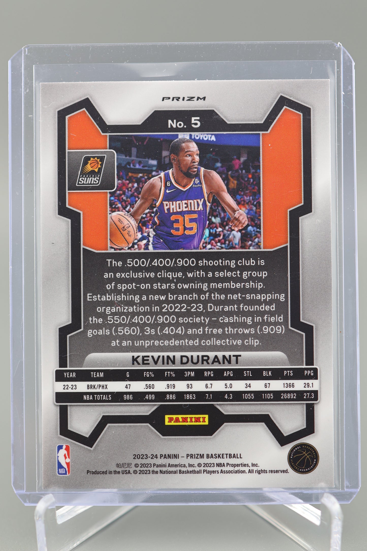 Kevin Durant 2023-24 Prizm #5 Choice Blue Yellow Green Phoenix Suns