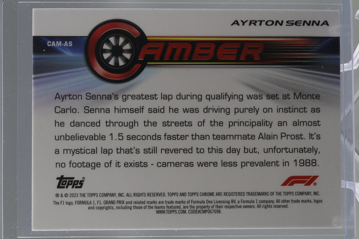 Ayrton Senna 2023 Topps Chrome Formula 1 #CAM-AS CAMBER