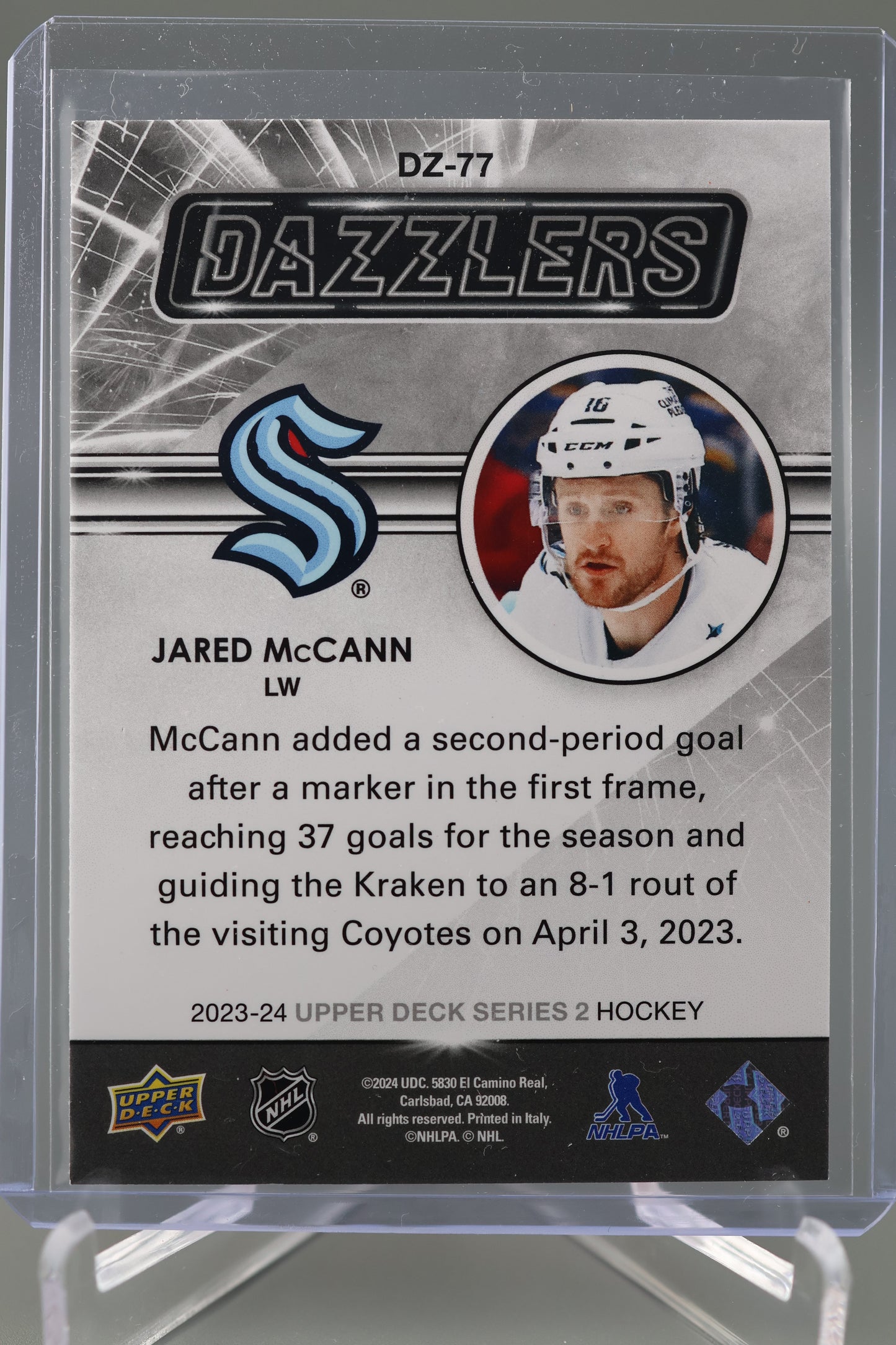 Jared McCann 2023-24 Upper Deck Series 2 #DZ-77 Orange Dazzlers Seattle Kraken