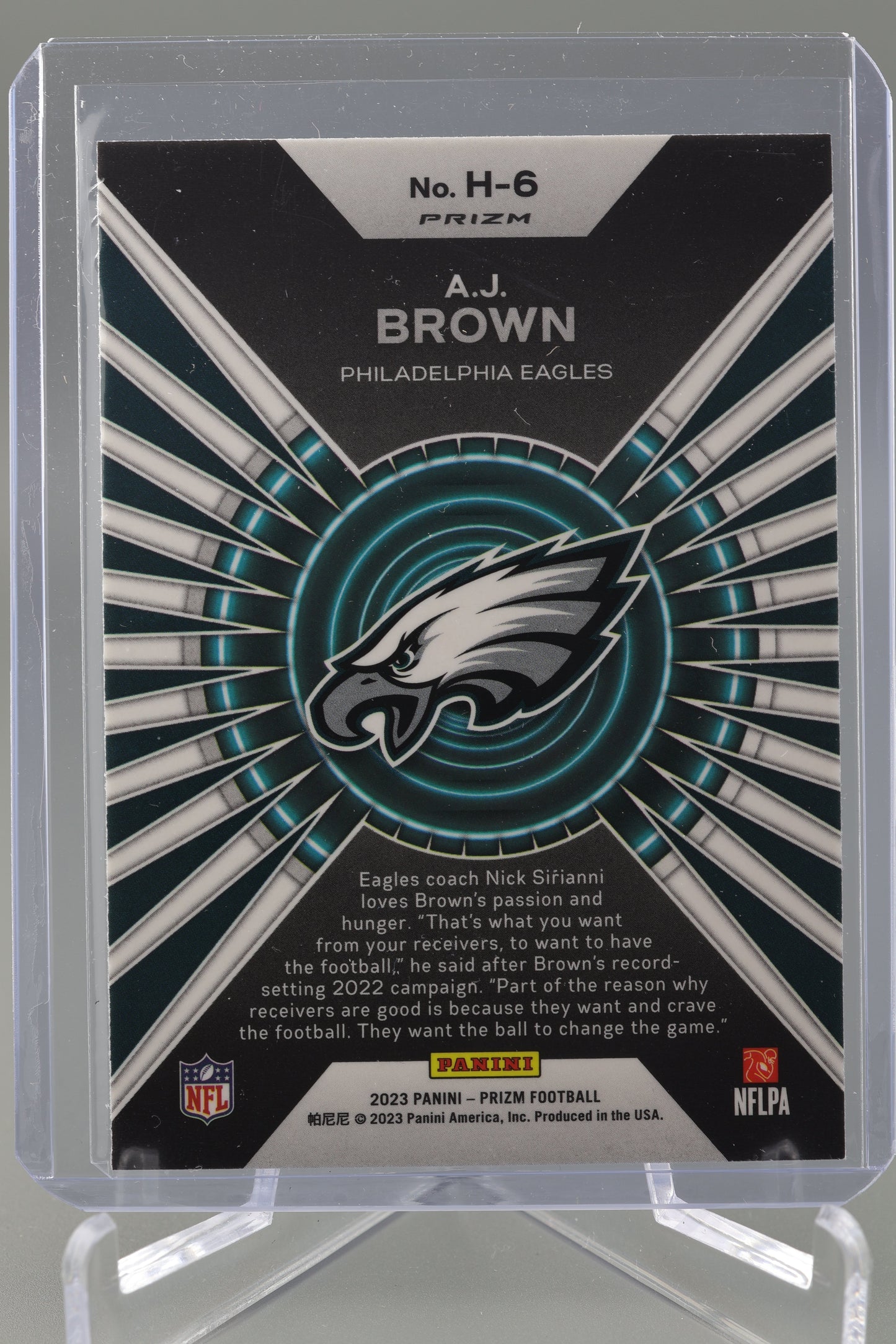 AJ Brown 2023 Prizm #H6 No Huddle Disco Philadelpia Eagles