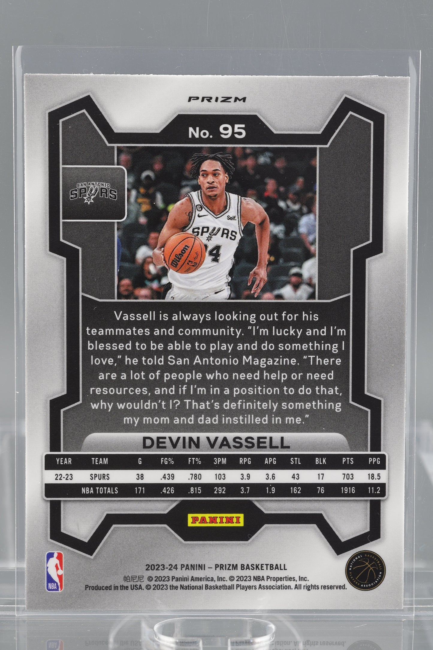 Devin Vassell 2023-24 Panini Prizm Green  #95        San Antonio Spurs