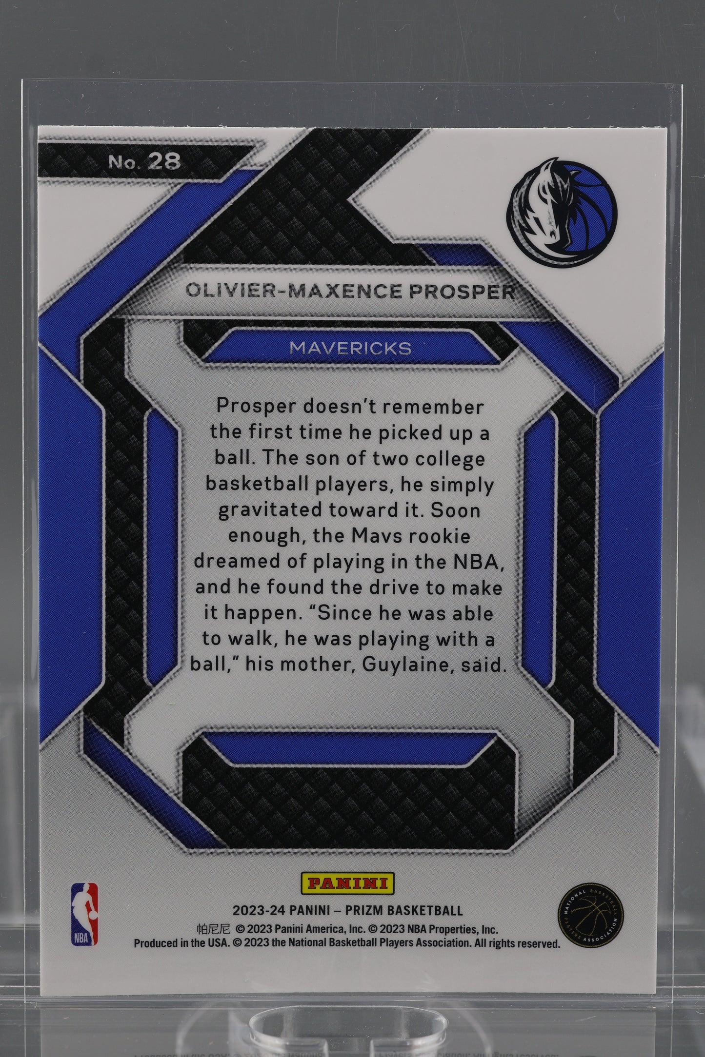 Olivier-Maxence Prosper 2023-24 Panini Prizm Emergent #28 RC Dallas Mavericks