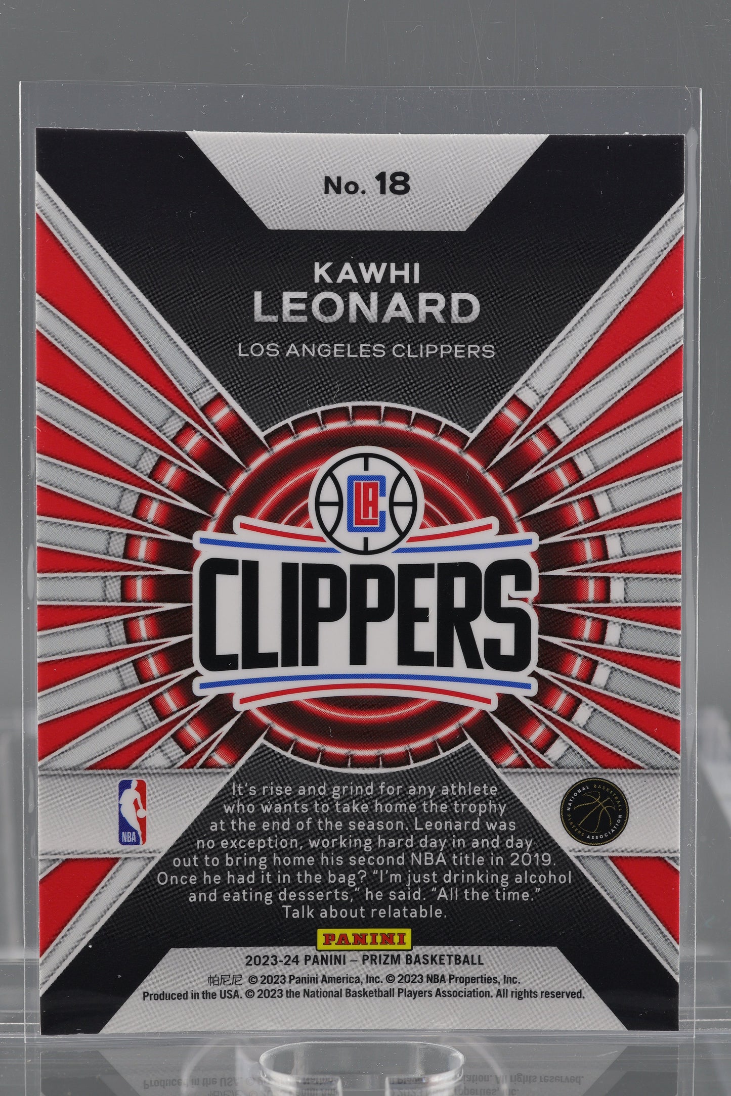 Kawhi Leonard 2023-24 Panini Prizm Dominance  #18        Los Angeles Clippers