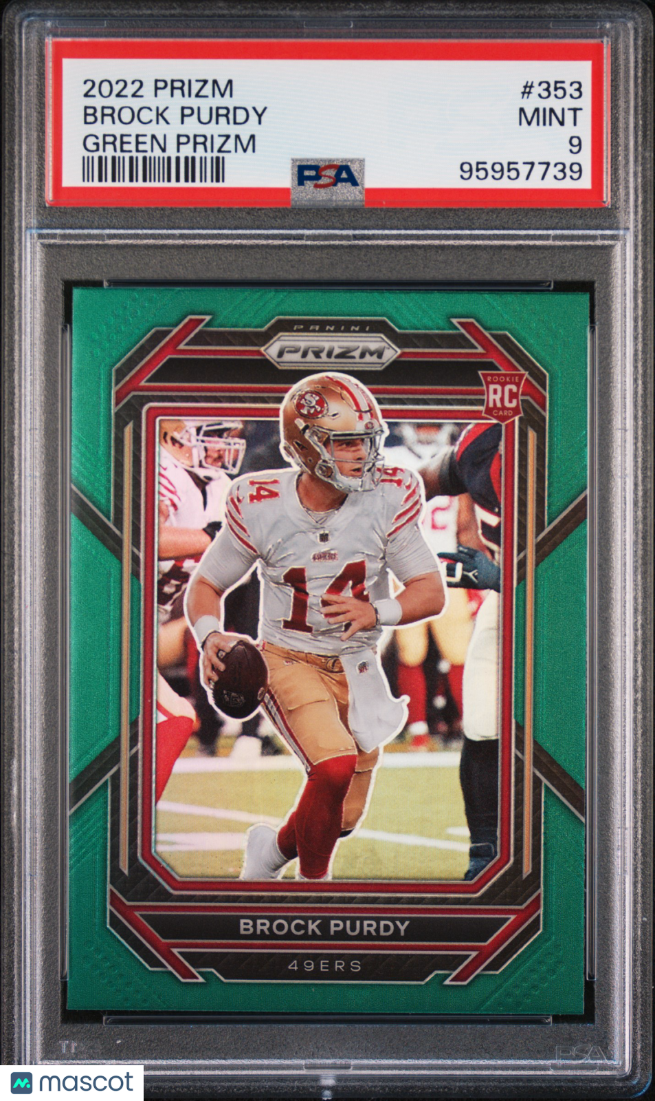 Brock Purdy 2022 Panini Prizm #353 Green Prizm PSA 9 Rookie RC