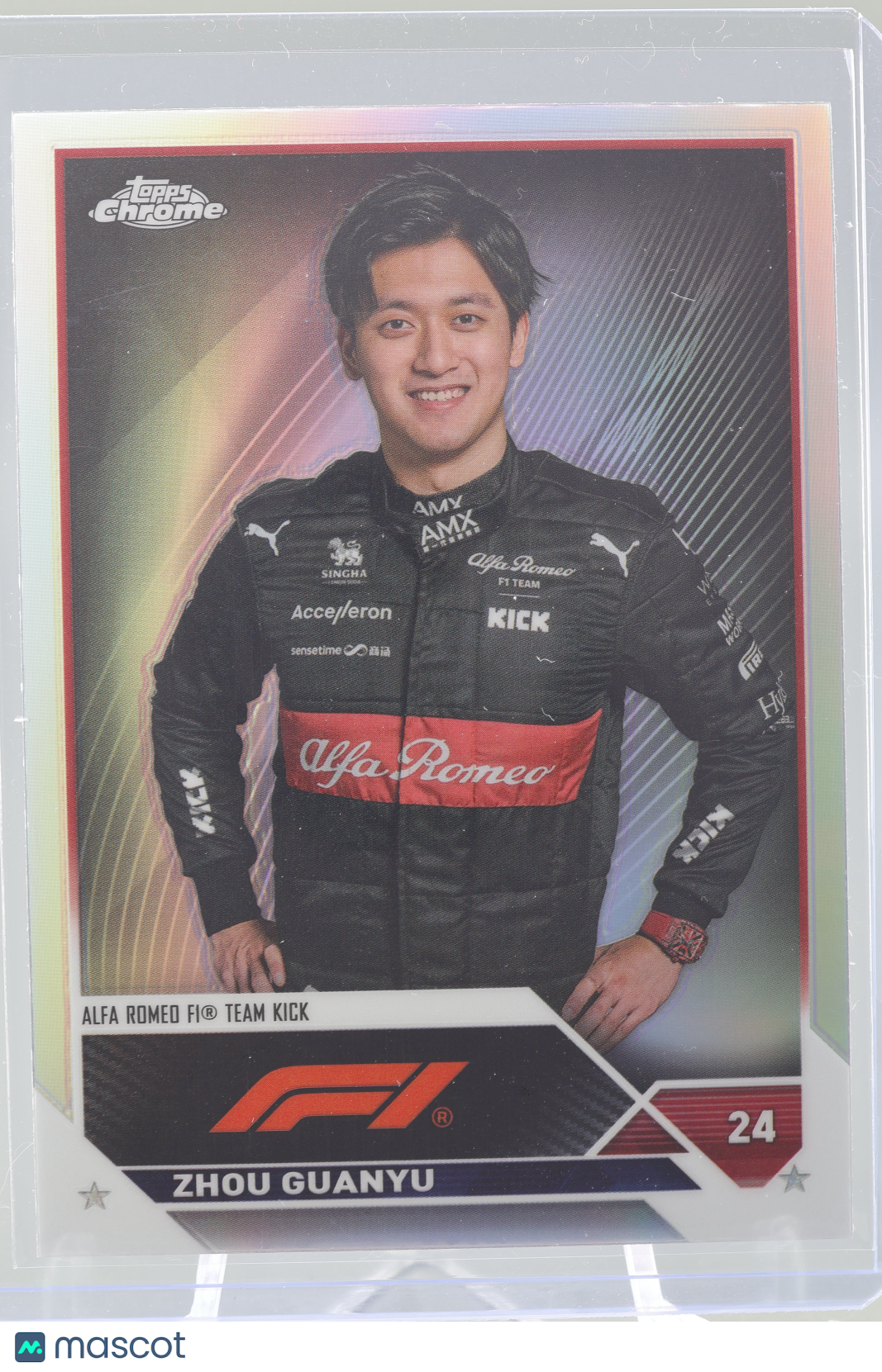 Zhou Guanyu 2023 Topps Chrome Formula 1 #58 CHROME REFRACTOR Alfa Romeo F1